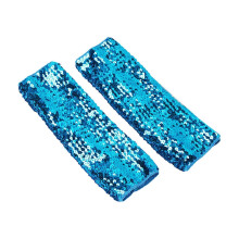 (Peacock Blue)Shimmering Sequins Arm Covers Arm Sleeves Oversleeves For Dancers And Fashion Enthusiasts Bright Color Armwear White