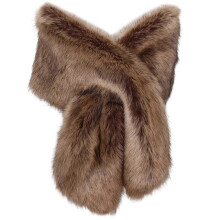 (fur black tip) Solid Color Shawl Large Collar Plush Shawl Winter Coat Artificial Furs Wedding for Winter Elegances  Burgundy black tip