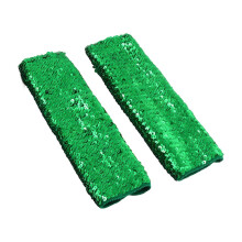 (Green)Shimmering Sequins Arm Covers Arm Sleeves Oversleeves For Dancers And Fashion Enthusiasts Bright Color Armwear White