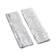 (Silver)Shimmering Sequins Arm Covers Arm Sleeves Oversleeves For Dancers And Fashion Enthusiasts Bright Color Armwear White
