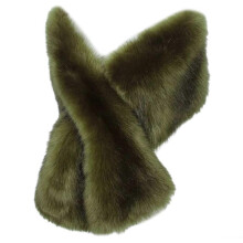 (Army green black tip) Solid Color Shawl Large Collar Plush Shawl Winter Coat Artificial Furs Wedding for Winter Elegances  Burgundy black tip