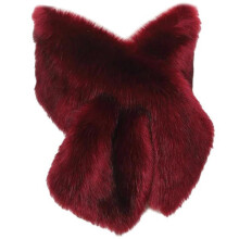 (Burgundy black tip) Solid Color Shawl Large Collar Plush Shawl Winter Coat Artificial Furs Wedding for Winter Elegances  Burgundy black tip