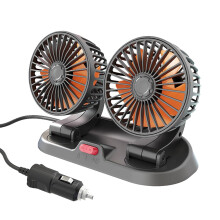 USB Rechargeable Dual Head Car Cooling Fan with 360 Adjustable Angle and Two Speed Control
