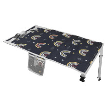(D) Toddler Plane Seat Extender Transforms Aircraft Seat into Relaxing Bed with Secure Harness for Child's Sleep