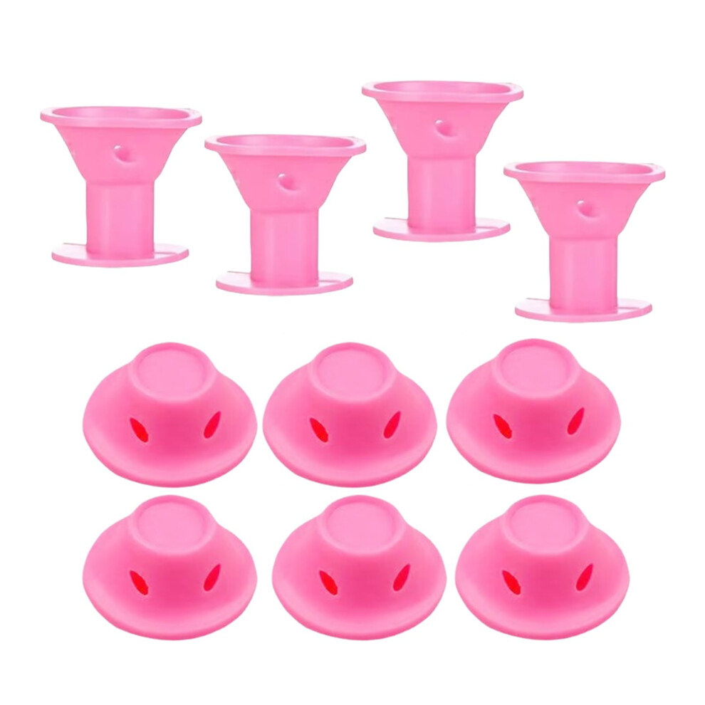 Pink Heatless Curlers Set Of 10 No Heat Hair Rollers For Overnight Curl Hold Sleeping Travelfriendly