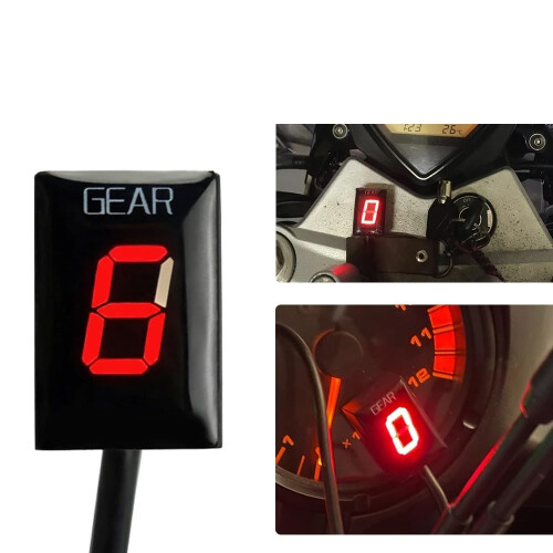 Digital Gear Indicator  Gear Counter Display, Speed Readout, Blue Bracket 1