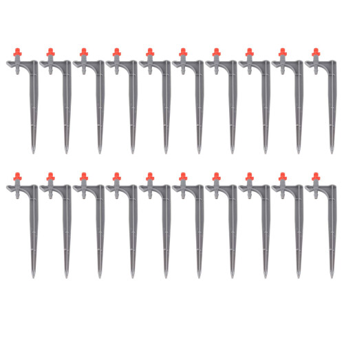 20Pcs/Bag Garden Drip Emitters - Fruit Tree Irrigation 360 Coverage Red 1