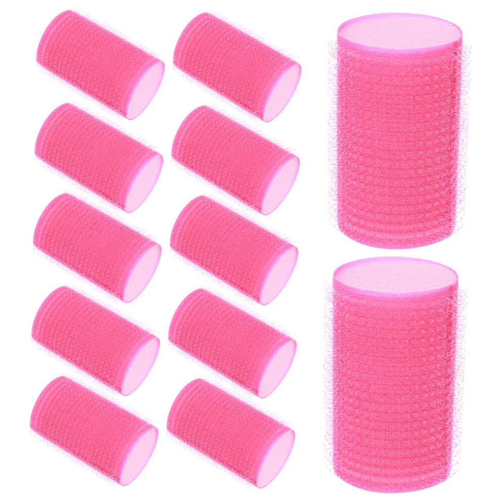 12pcs Self Adhesive Sponge Hair Curlers for Women, No Heat Rollers for Wet and Dry Hair
