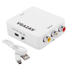 Conversor VGA para Adaptador de Vídeo Composto para VGA, Conversor de Áudio e Vídeo de Alta Resolução com Funcionalidade Plug and Play