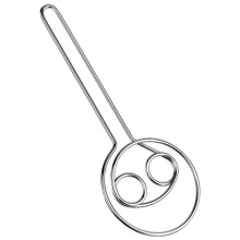 Dänischer Teigrührer aus robustem Edelstahldraht zum Mischen von Teigen, ideal zum Brotbacken und Backen. Leicht zu reinigen. Ergonomischer Griff.