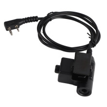 Cavo adattatore PTT per cuffie tattiche Push to Talk Spina multi PIN compatibile con Baofeng Pulsante attivato Clip per abbigliamento Suono chiaro
