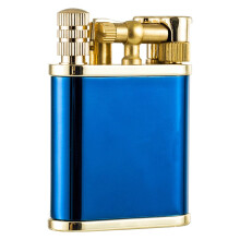 Rocker Arm Grinding Wheel Ignition 2In1 Antique Style Perpetual Lift Arm Kerosene Lighter With Matches Bronze Or Blue