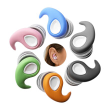 Ear Plugs for Sleeping, Reusable Silicone Noise Cancelling for Swim, Travel, Work with Protective Box, Gray Small