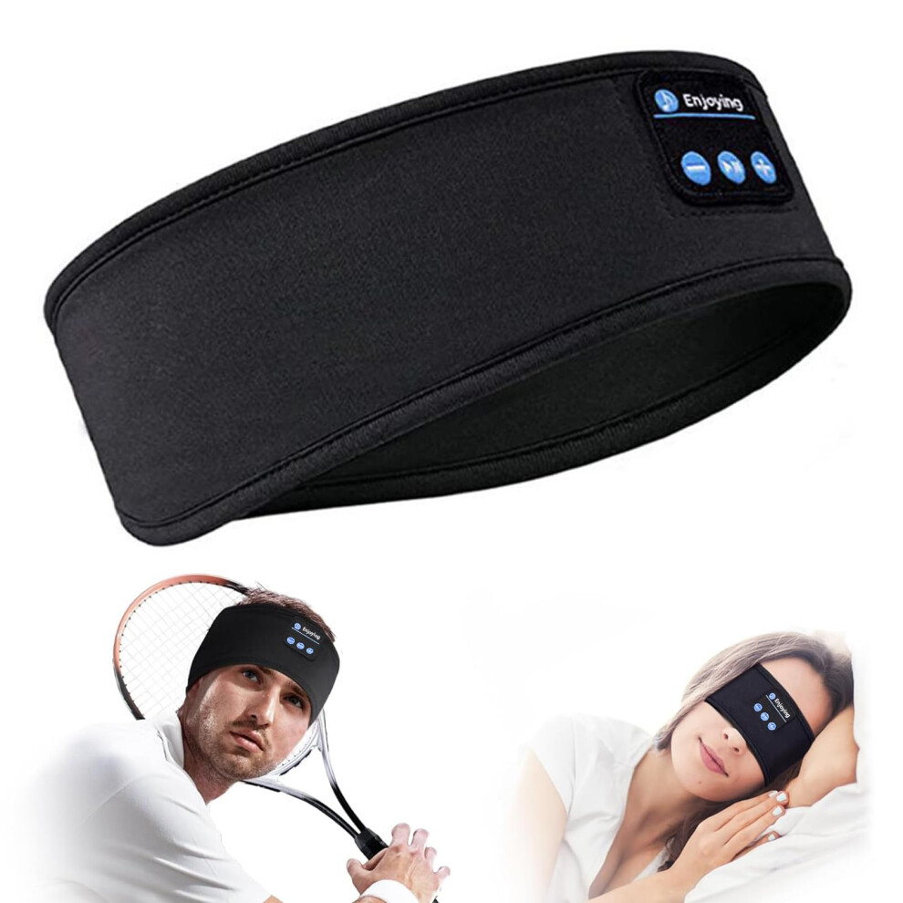 Sleep Headphone Headband, Wireless V5.0 Bluetooth Music Headband, Ultrathin Stereo Speaker, Soft, Breathable, Black 9347817736182