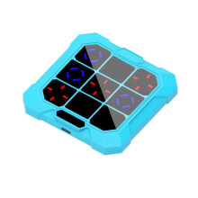 (Lake Blue) 6 in 1 Tic Tacs Toe Bolt Game Electronic Board Game Handheld Electric Puzzle Game Console for Memory Growth Orange