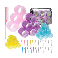 (50 piece color mixed) Avaliable 4 Size Plastic Nylon Hair Rollers 50 Piece Set With Secure Stainless Clip For Most Hair Lengths Styling Multicolor