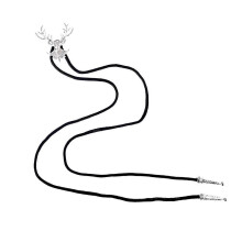 (Silver elk bow tie) Adjustable Bolo Tie Popular Western Cowboy Necktie Teens Men Women Christmas Necktie with Alloy Elk Head Buckle Pendant