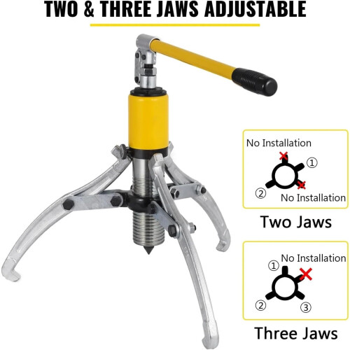 15 Ton Adjustable Hydraulic Gear Puller and Wheel Bearing Removal Tool with Two Three Jaws 2