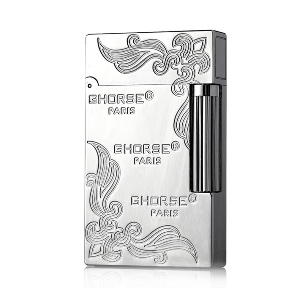 Silver Pure Copper Carved Shenjun Lighter, Refillable And Adjustable, Finish, Butane Not Included