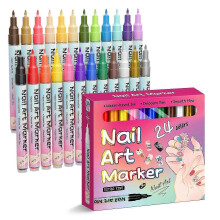 (24pcs) Nail Art Markers Set for painting nails, Quick-Dry DIY Nail Doodle Pens, Gel Nail Drawing Liner Pen Tool for Art Design Home Salon (24pcs)
