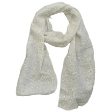 (White) Sequins Embellishment Neckerchief Unisex Warm Scarves Autumn Winter Long Scarf for Fashion Females  White