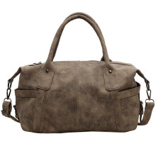 (Khaki) Faux Leather Matte Finish Shoulder Bag Women's Korean Fashion Large Capacity Crossbody Bag Handbag with Adjustable Strap  Khaki