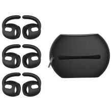 (Black) 1Set Soft Silicone Ear Pads Eartips For Earphone Silicone Case Ear Hook In-Ear Earbuds Earphone Ear Tips White