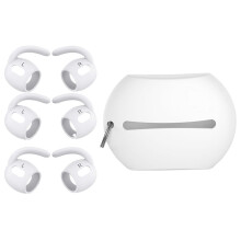 (White) 1Set Soft Silicone Ear Pads Eartips For Earphone Silicone Case Ear Hook In-Ear Earbuds Earphone Ear Tips White