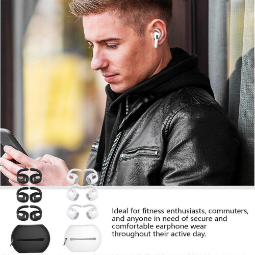 (White) 1Set Soft Silicone Ear Pads Eartips For Earphone Silicone Case Ear Hook In-Ear Earbuds Earphone Ear Tips  White 1