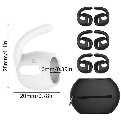 (White) 1Set Soft Silicone Ear Pads Eartips For Earphone Silicone Case Ear Hook In-Ear Earbuds Earphone Ear Tips  White 2