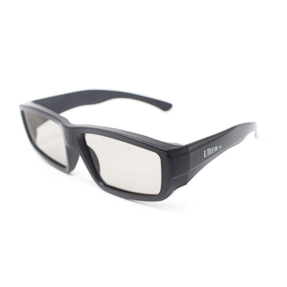 Ultra 2 Adults Passive 3D Glasses For Tv And Cinema, Polarized Wraparound, Compatible With Reald, 2 Pack Black 9187378523520