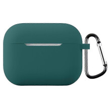 (Blackish Green) For AirPods Pro 3 Silicone Case with Carabiner Ultra Thin 1.3mm Earphone Protective Cover()