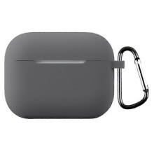 (Dark Grey) For AirPods Pro 3 Silicone Case with Carabiner Ultra Thin 1.3mm Earphone Protective Cover()