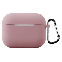 (Deep Pink) For AirPods Pro 3 Silicone Case with Carabiner Ultra Thin 1.3mm Earphone Protective Cover()