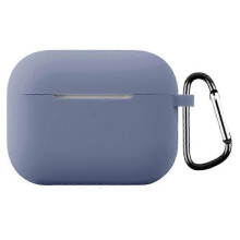 (Lavender Grey) For AirPods Pro 3 Silicone Case with Carabiner Ultra Thin 1.3mm Earphone Protective Cover()