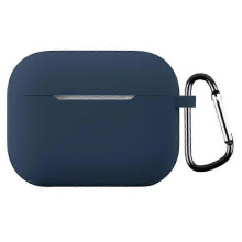 (Midnight Blue) For AirPods Pro 3 Silicone Case with Carabiner Ultra Thin 1.3mm Earphone Protective Cover()