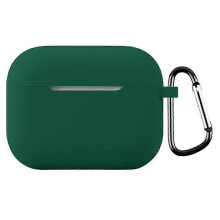 (Dark Green) For AirPods Pro 3 Silicone Case with Carabiner Ultra Thin 1.3mm Earphone Protective Cover()