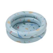 Inflatable Kiddie Pool with 2 Rings, Thickened PVC Baby Swimming Pool for Indoor Outdoor Play, 150cm