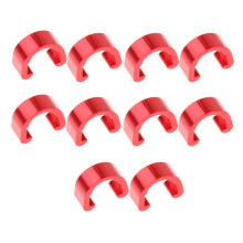 Aluminium C Clip Cable Housing Hose Guide For Bike MTB Road, 10 Pcs, Red