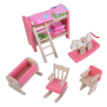 (children bedroom) Dining Room Figure Model Realistic Vintage Life Scene Doll House Pretend Game Furnishings for Bedroom Dining Room Multicolor