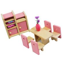 (Dining room) Dining Room Figure Model Realistic Vintage Life Scene Doll House Pretend Game Furnishings for Bedroom Dining Room Multicolor