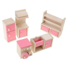 (kitchen) Dining Room Figure Model Realistic Vintage Life Scene Doll House Pretend Game Furnishings for Bedroom Dining Room Multicolor