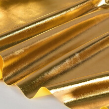 Gold Elastic Spandex Fabric with Metallic Foil Stamping for Clothing and Creative Fashion Projects
