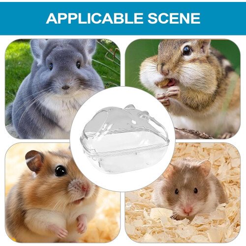 Hamster Sand Bath Box with SplashProof Design and Spacious Digging Area, Cute Cat Ear Container 2