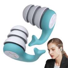 Ear Plugs Noise Cancelling Waterproof Silicone Comfort Fit for Sleeping Concerts Swimming Blue