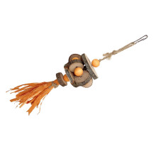 (Orange model) Small Animal Activity Hanging Chew Toy Teeth Grinding Parrots Parakeets Bird African for Cockatiel Conure Teeth Multicolor