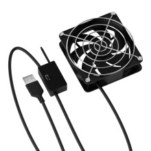 USB Powered Temperature Control Cooling Fan, 3Speed Thermostat, 8x8cm, For Router and Gaming Console, Starts At 30C