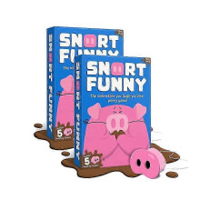 (2PCS) Snort Funny: The Oinkcredible You Laugh You Lose Party Game | 150 Challenge Cards, 5 Pig Snouts & Mud Tokens | Family & Friend Game