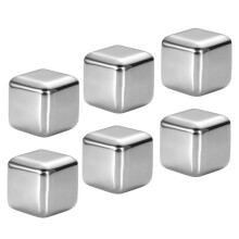 Stainless Steel Reusable Wine Stones 6Piece Set Whiskey And Wine Chilling Safe Tasteless Bar Ice Cubes
