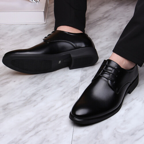 Ανδρικά Oxfords, Επίσημα Παπούτσια από PU Δέρμα με Κλασικό Ρετρό Σχέδιο με Κορδόνια, 2